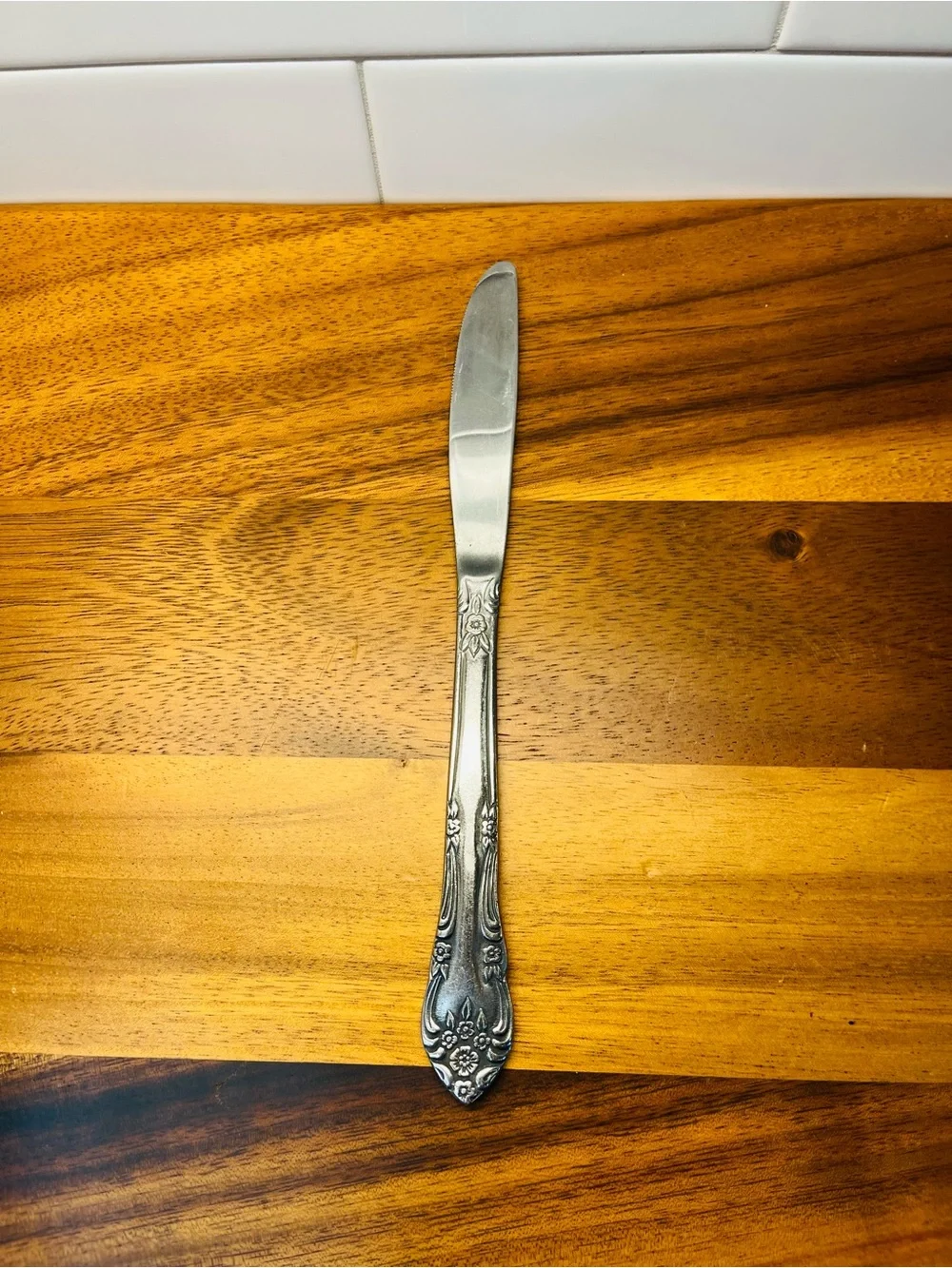 1 Modern Solid Dinner Knife Dream Rose Rogers Stanley Roberts Korea Stainless